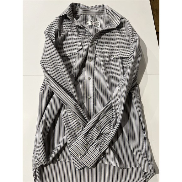 CRAZY COWBOY Western Shirt Long Sleeve Snap Up Striped See Description - Picture 3 of 6